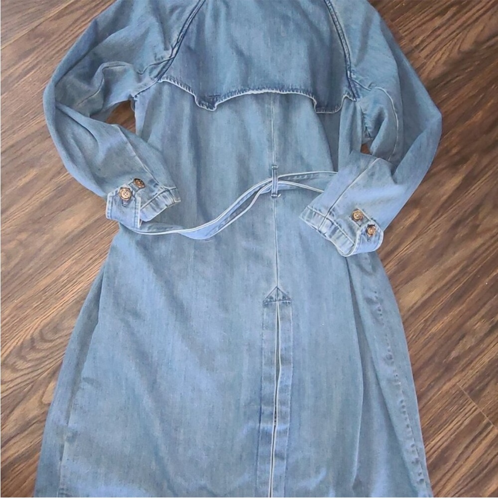 Lauren Ralph Lauren Light Blue Denim Trench Coat 16W - Picture 12 of 14